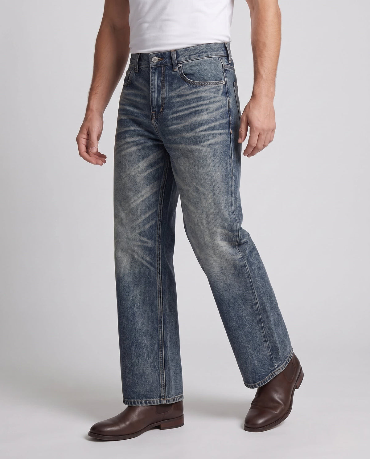 Men's Retro Wide Leg Flared Jeans | Oliver_2