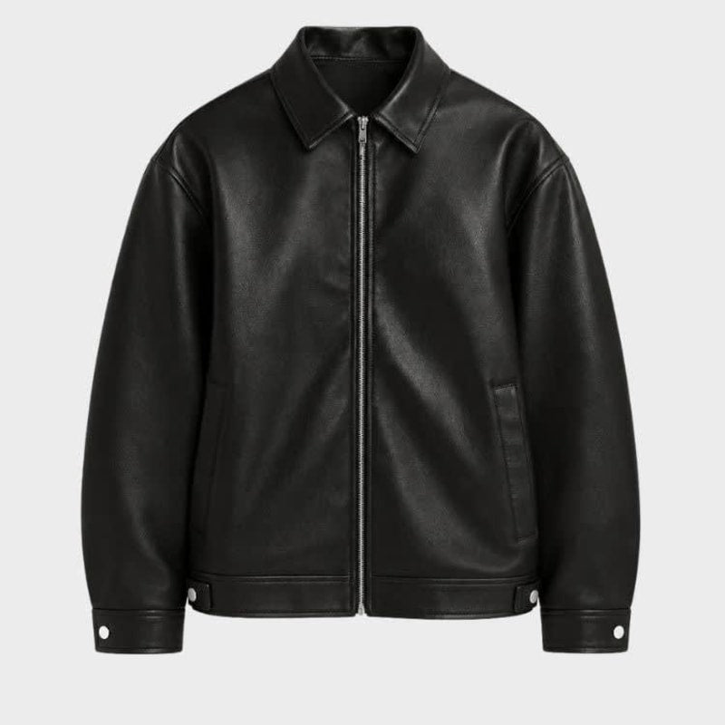 Men's Faux Leather Zip Jacket | Alfie_1