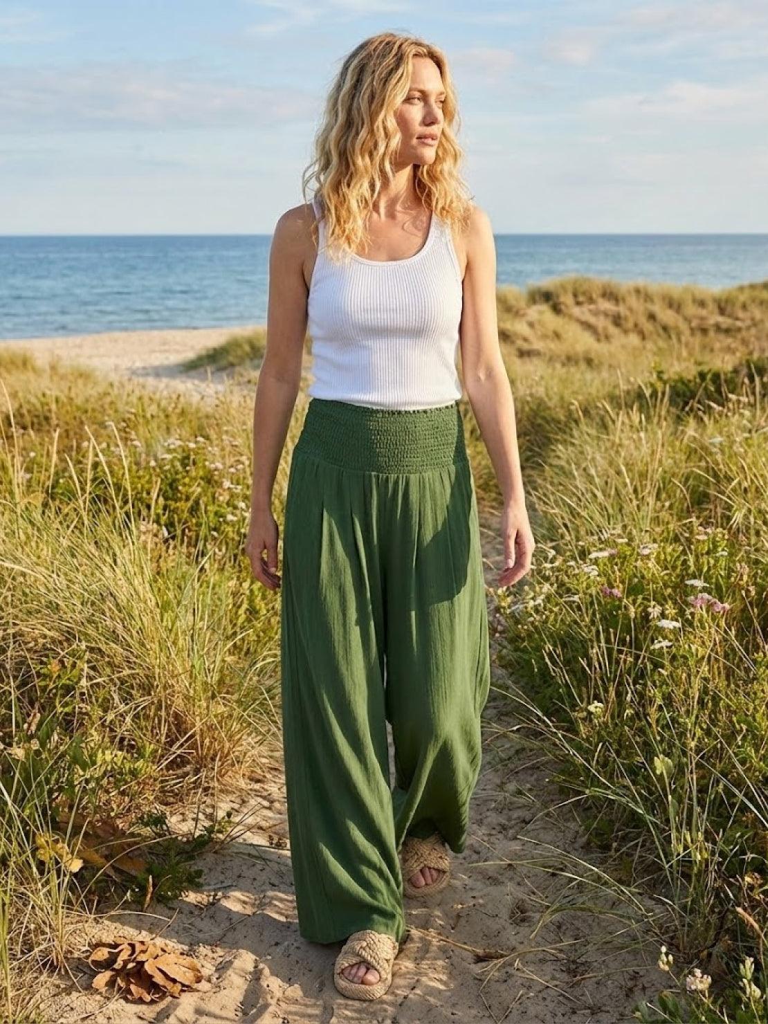 Women's Smocked Wide Leg Pants | Bianca