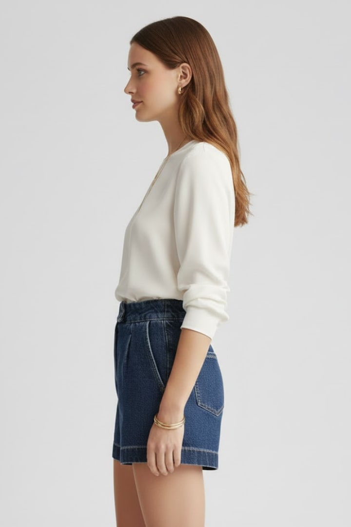 Women's High Waist Denim Shorts | Ilaria_4