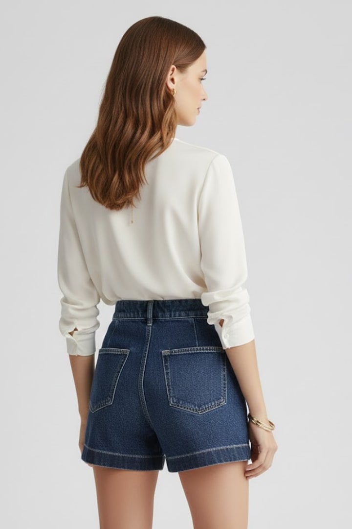Women's High Waist Denim Shorts | Ilaria_5