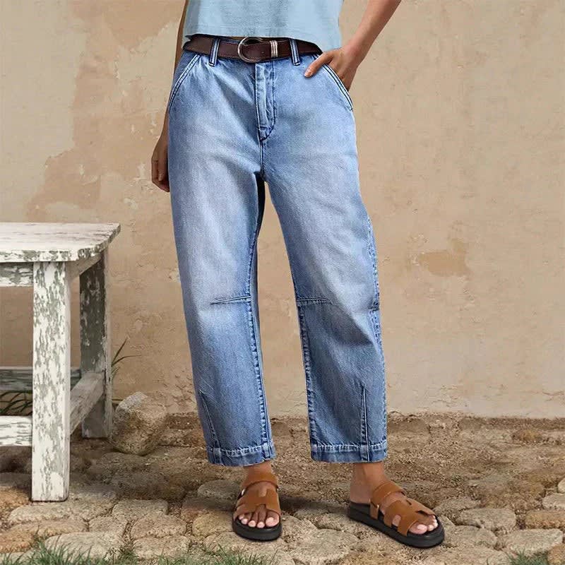 Women's High Waist Cropped Jeans | Tracey_1