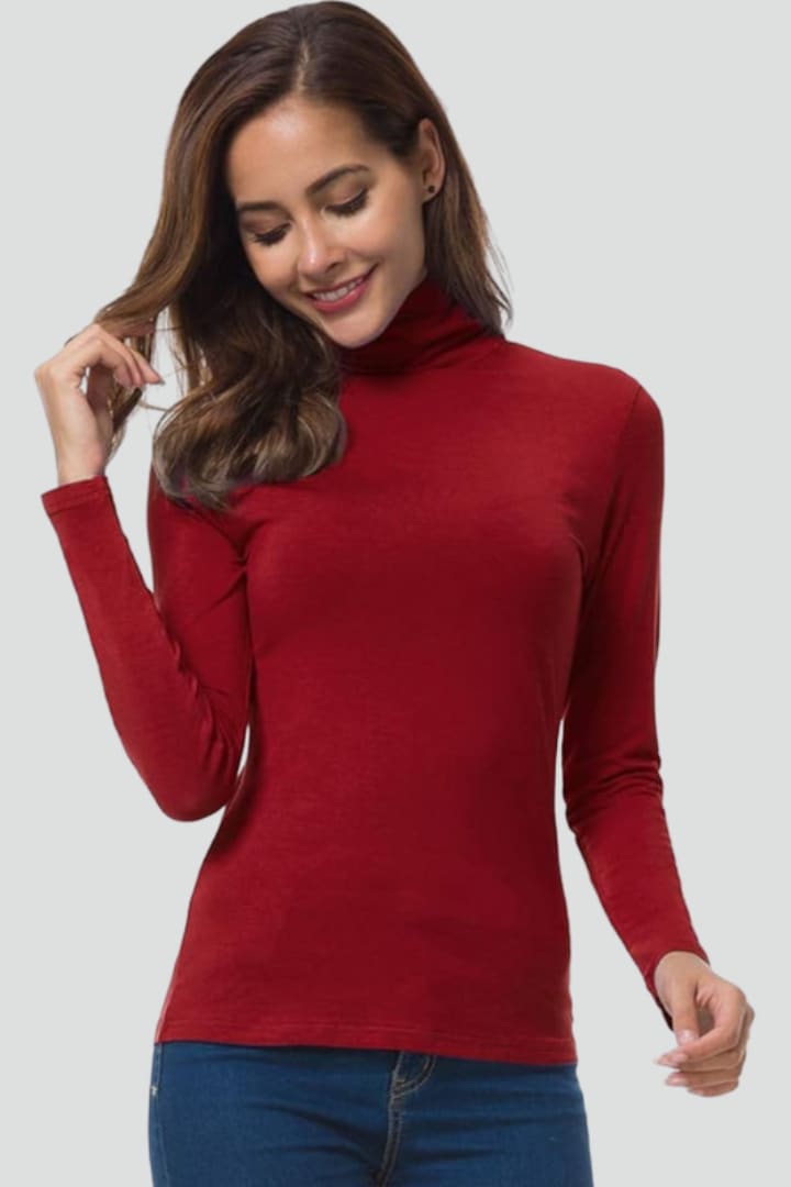 Women's Long Sleeve Roll Neck Jumper | Lowenna_3