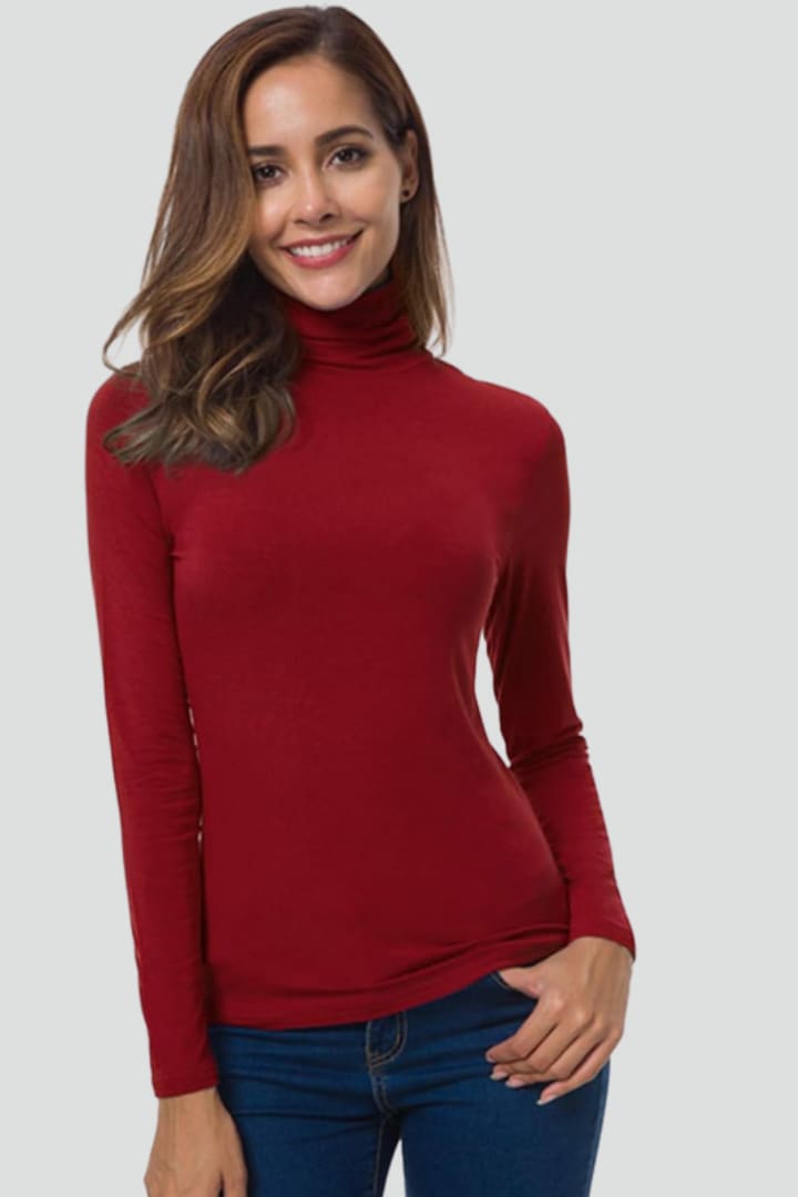 Women's Long Sleeve Roll Neck Jumper | Lowenna_5