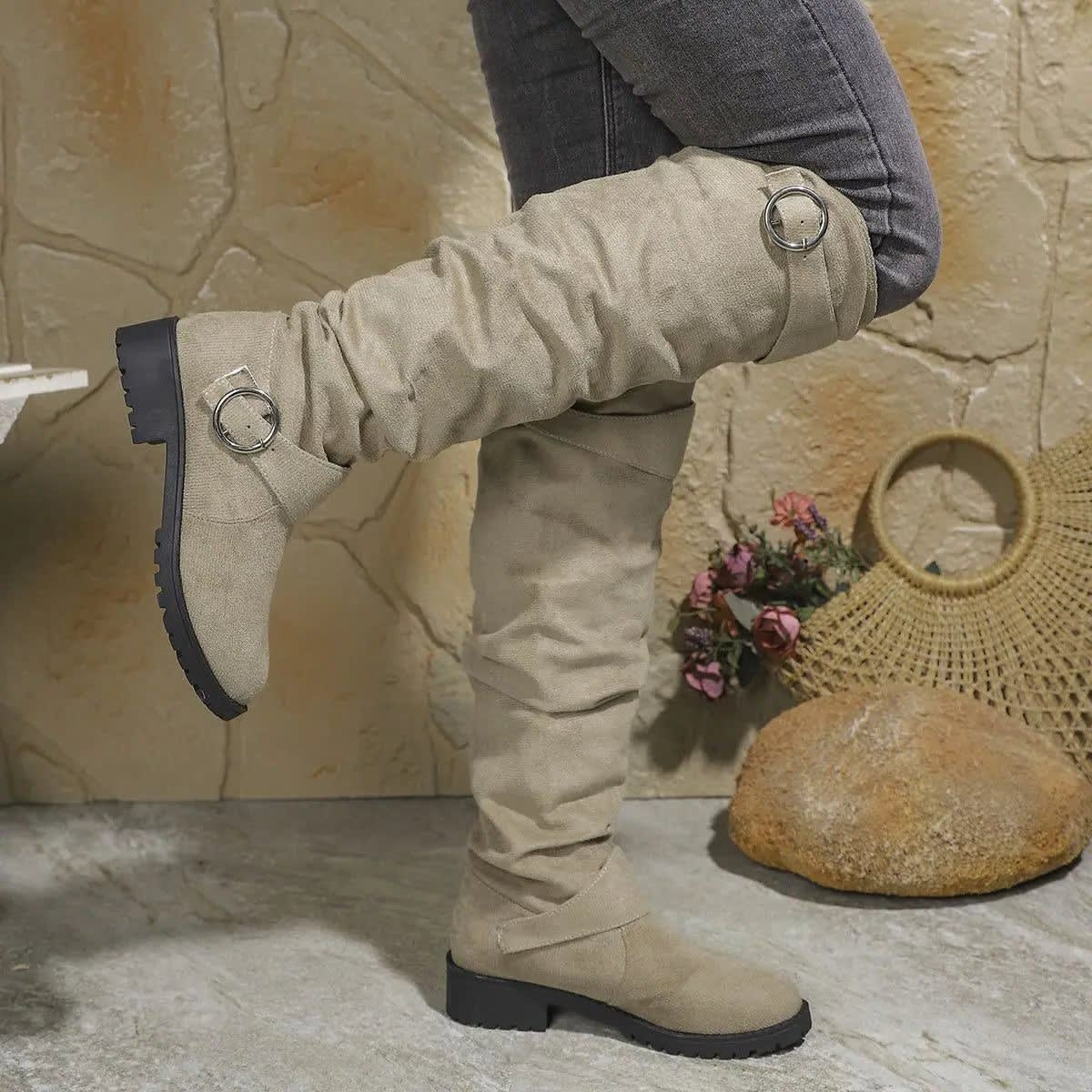 Women's Slouchy Suede Knee High Boots | Ellen_4