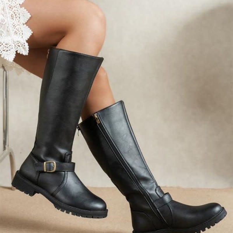 Women's Faux Leather Knee High Riding Boots | Dora_1