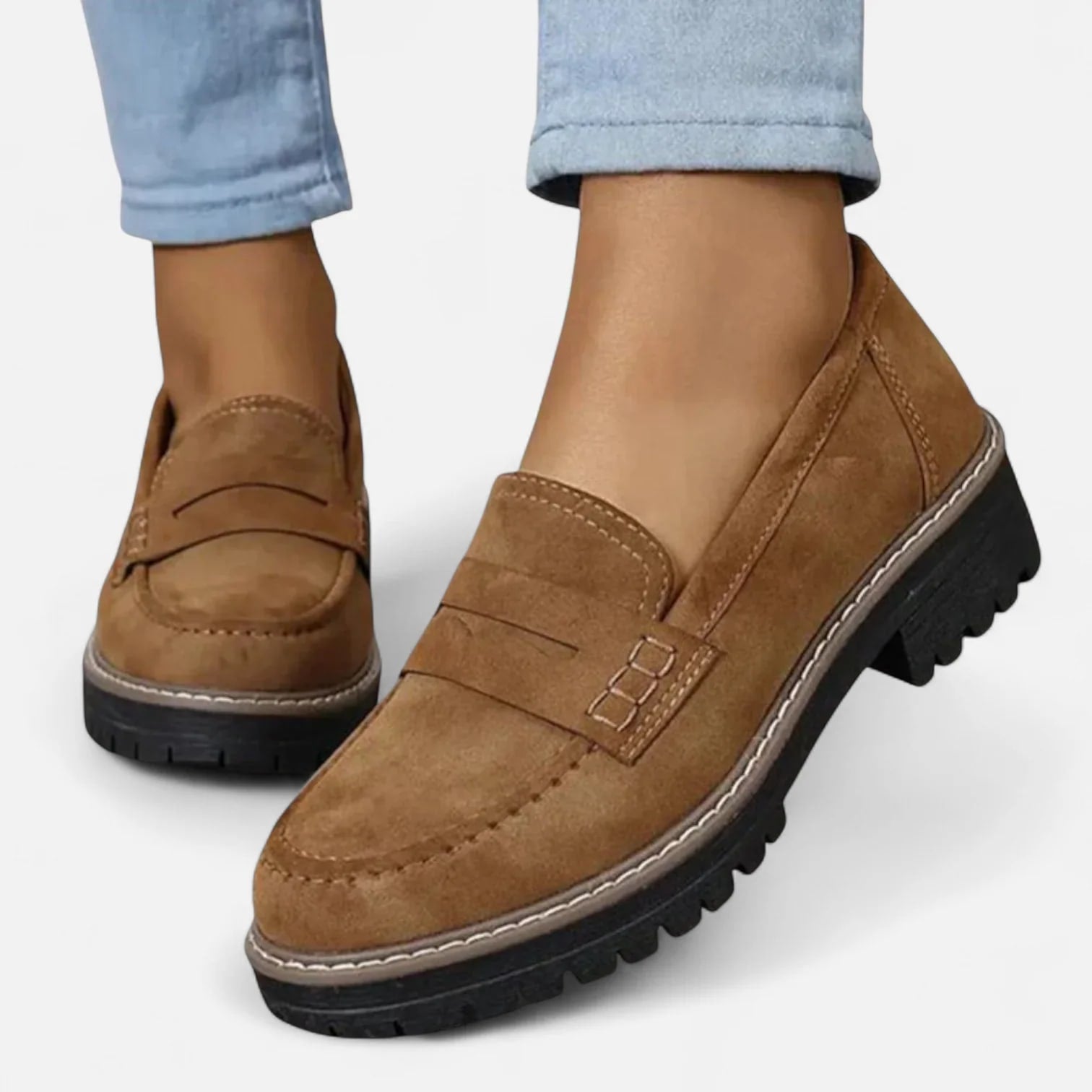 Women's Chunky Sole Penny Loafers | Thomasin_5