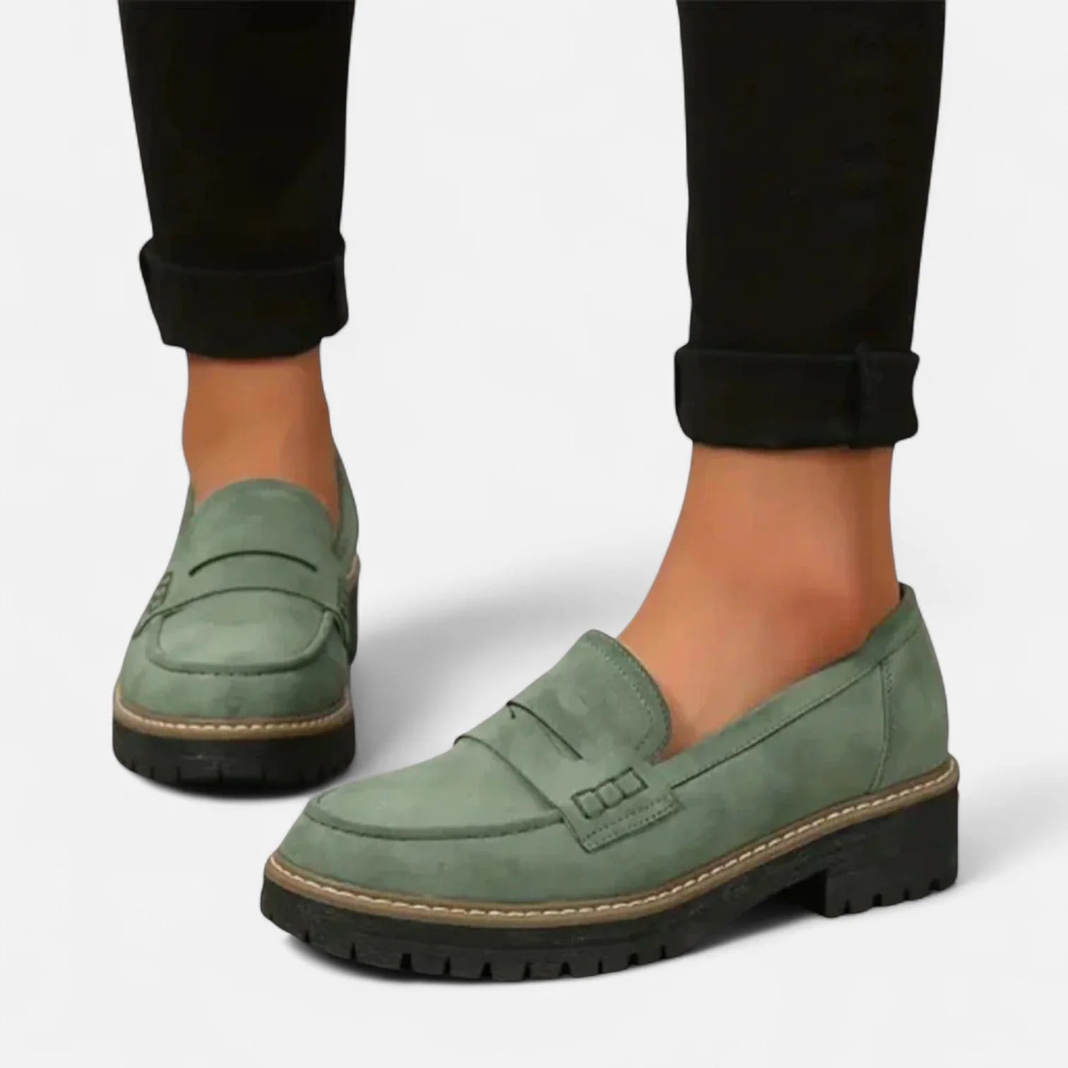 Women's Chunky Sole Penny Loafers | Thomasin_6