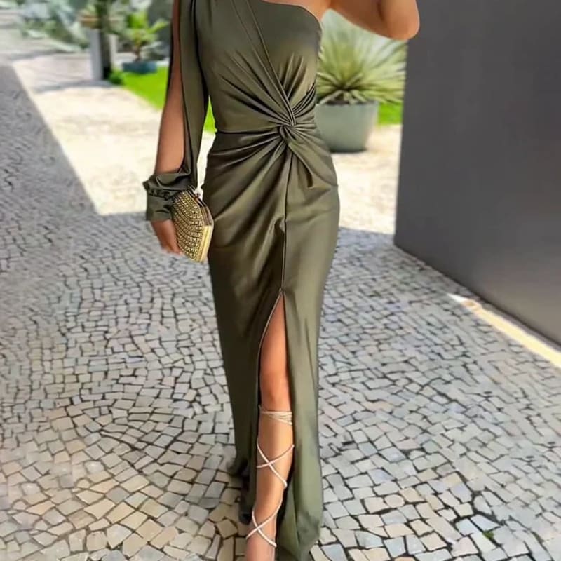Women's One-Shoulder Wedding Guest Maxi Dress | Talia_1