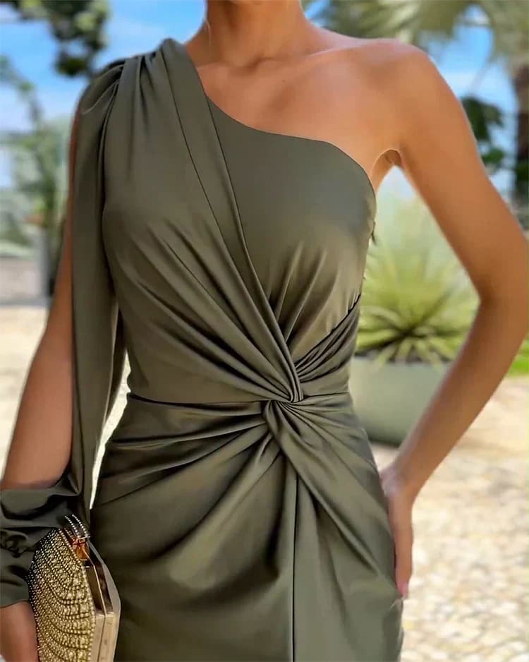 Women's One-Shoulder Wedding Guest Maxi Dress | Talia_4