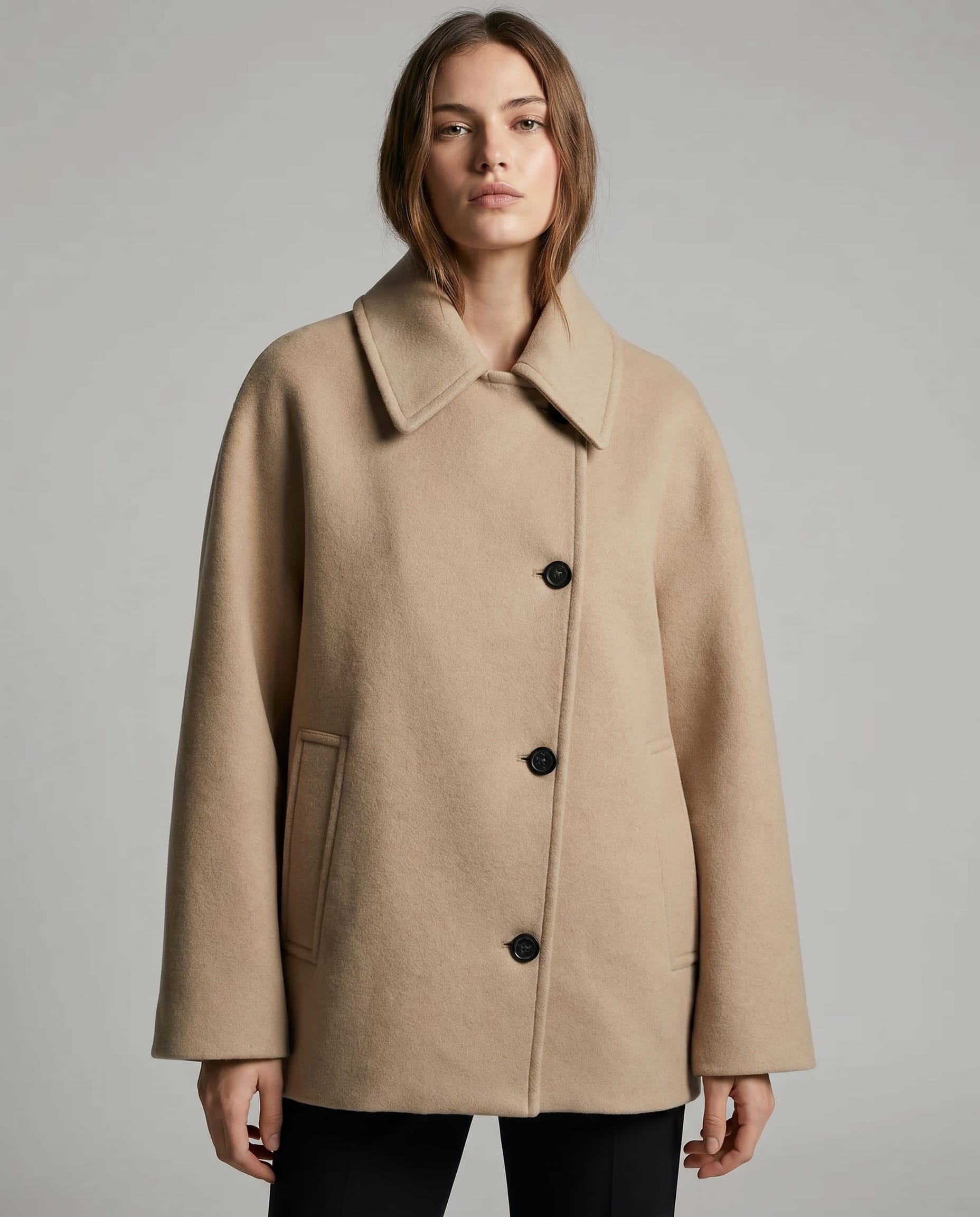 Women's Wool Blend Oversized Coat | Efa_3