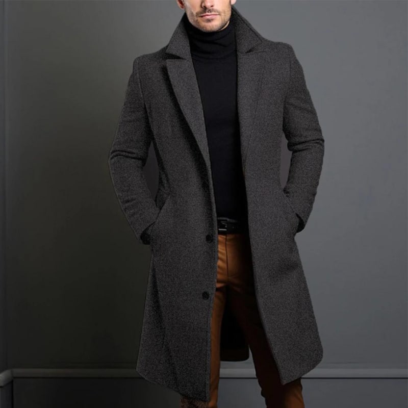 Men's Longline Single Breasted Overcoat | Rupert_2