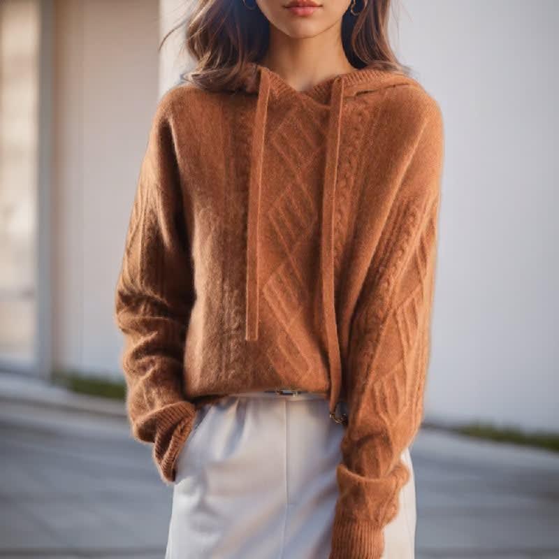 Women's Cable Knit Hooded Jumper | Josie_1