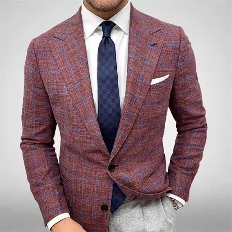 Men's Plaid Check Blazer | Inigo_3