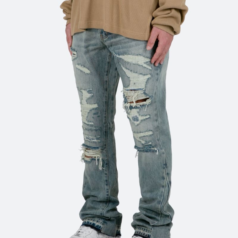 Men's Ripped Stacked Flared Jeans | Percy_1