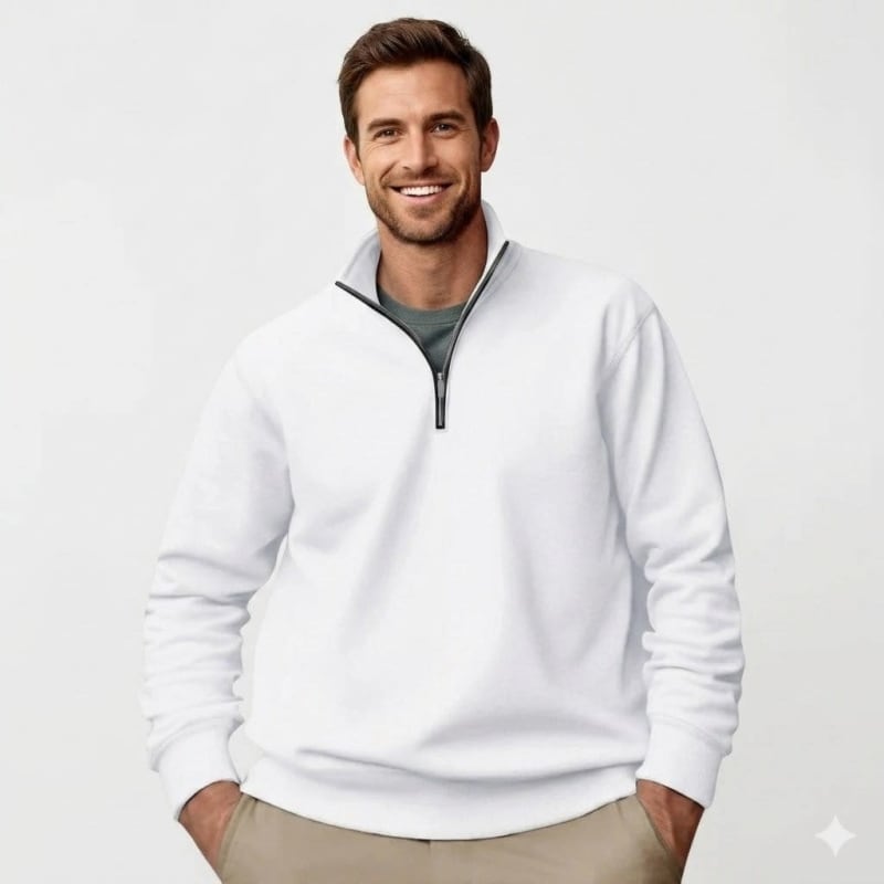 Men's Cotton Blend Quarter Zip Jumper | Bear_1