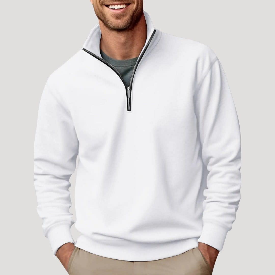 Men's Cotton Blend Quarter Zip Jumper | Bear_2