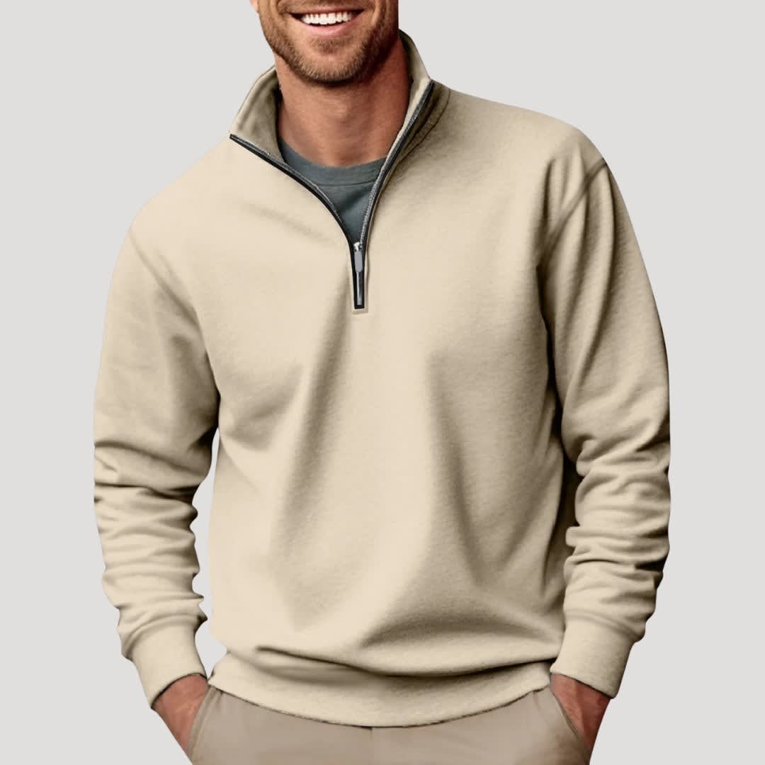 Men's Cotton Blend Quarter Zip Jumper | Bear_3