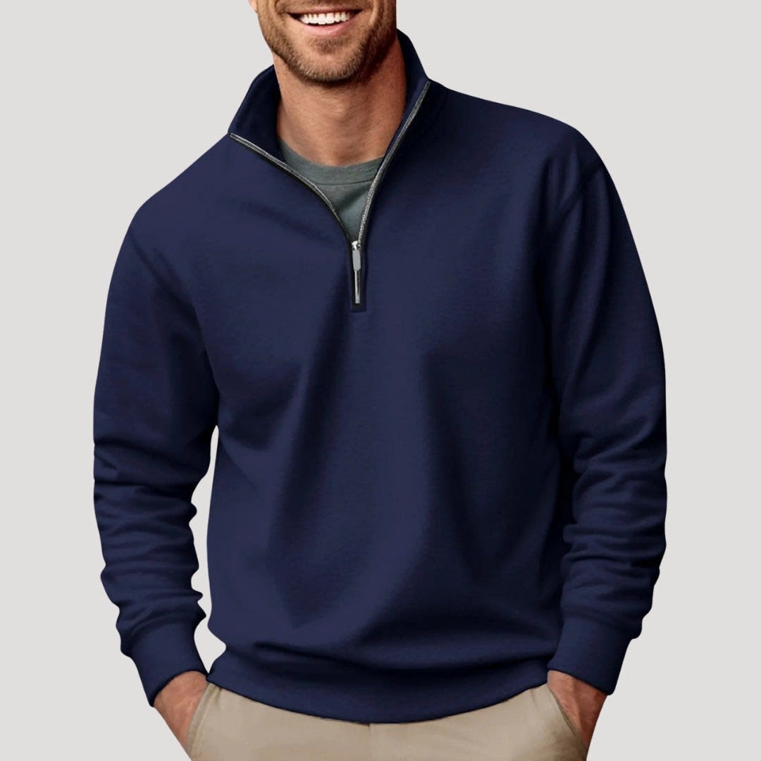 Men's Cotton Blend Quarter Zip Jumper | Bear_4