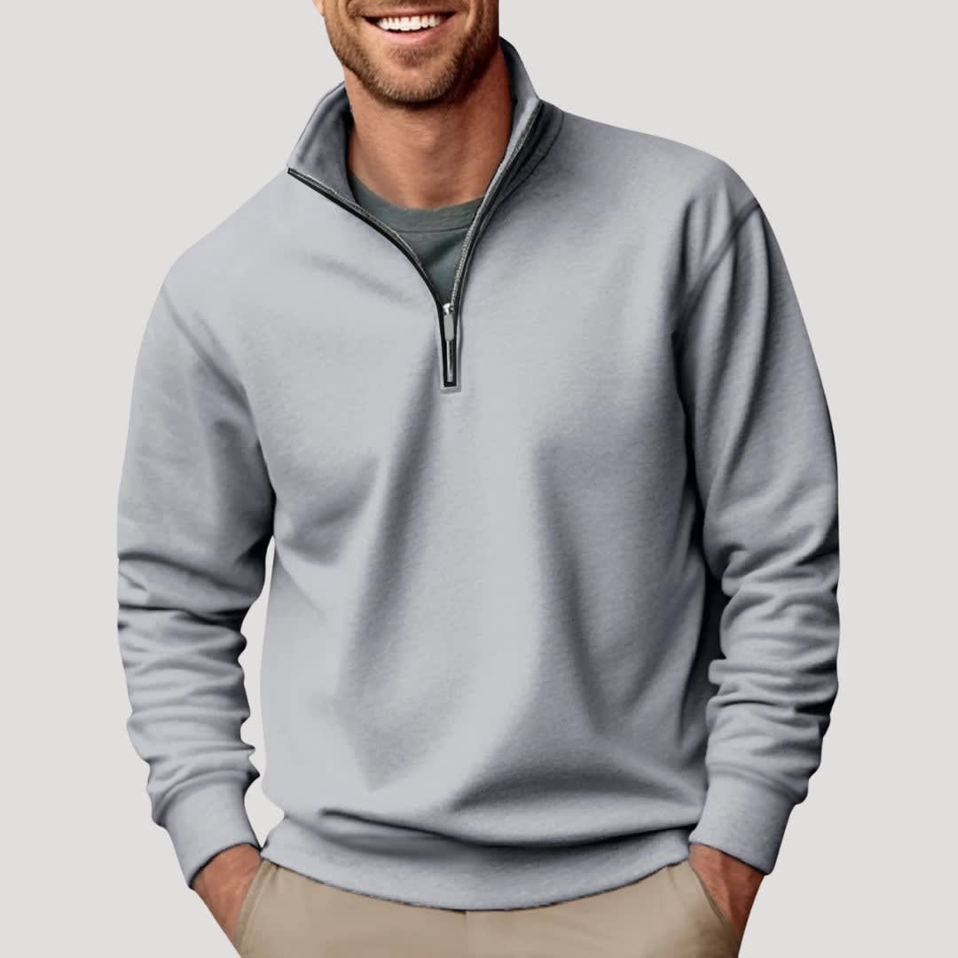 Men's Cotton Blend Quarter Zip Jumper | Bear_5