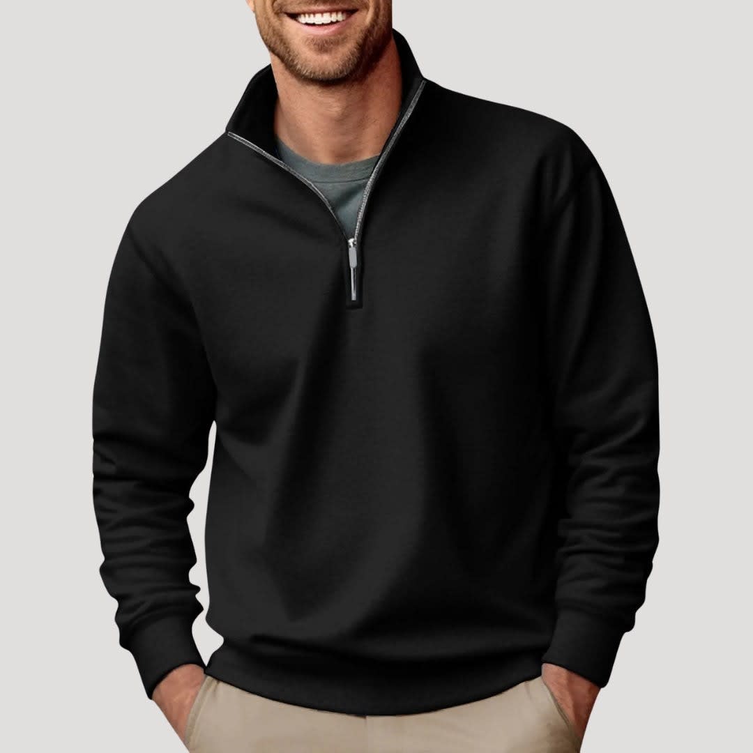 Men's Cotton Blend Quarter Zip Jumper | Bear_6