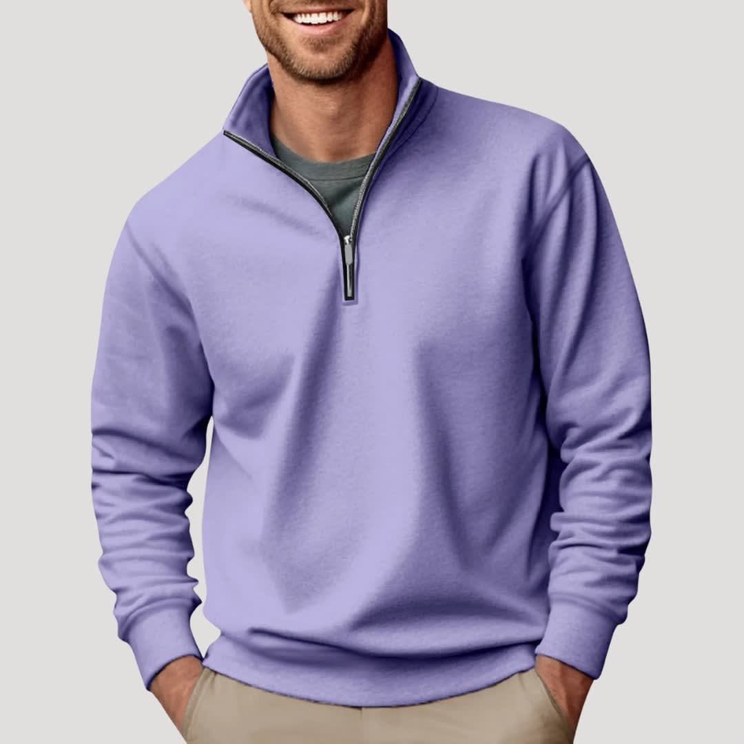 Men's Cotton Blend Quarter Zip Jumper | Bear_7