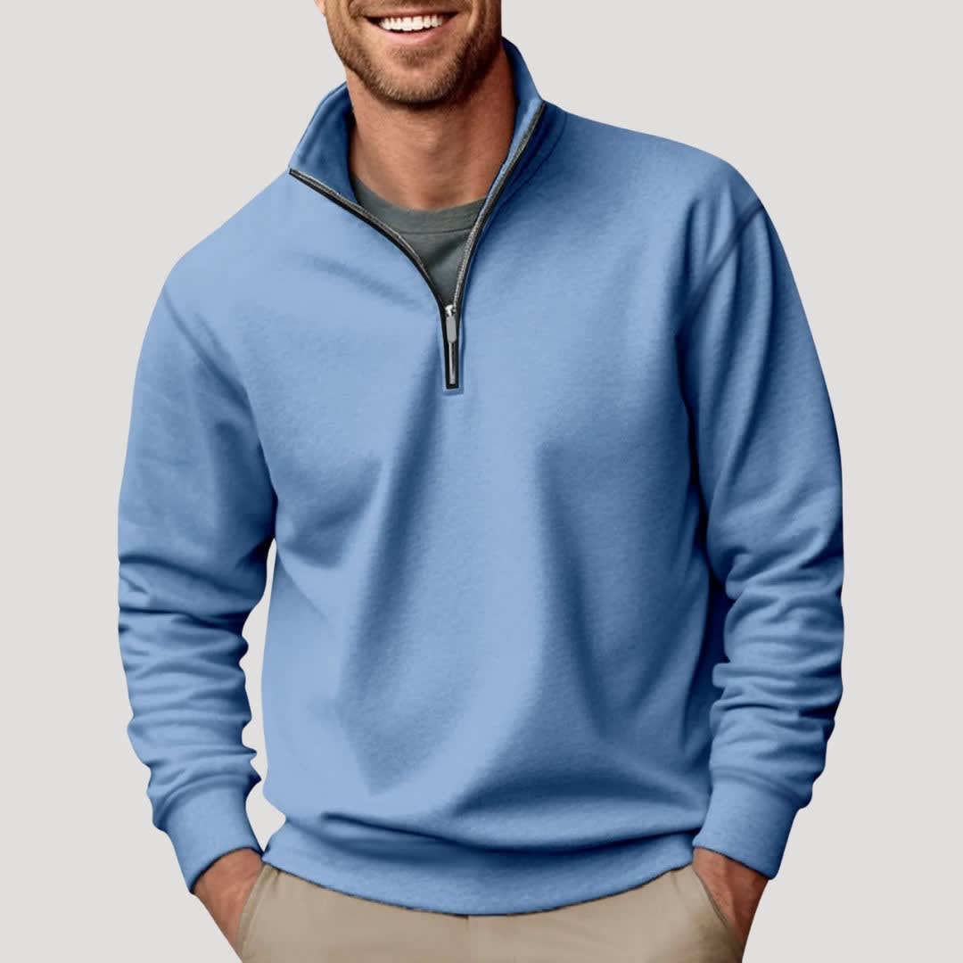 Men's Cotton Blend Quarter Zip Jumper | Bear_9