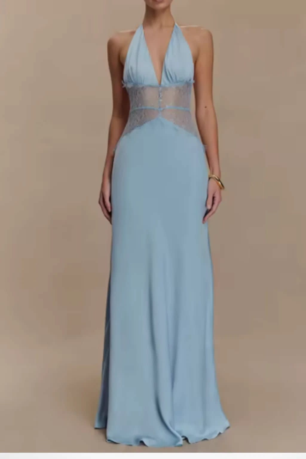 Women's Halter Neck Wedding Guest Maxi Dress with Plunge Neckline | Paige Turner_4