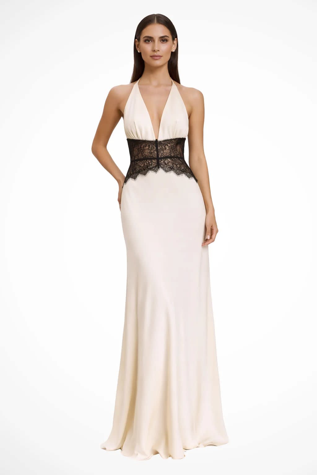 Women's Halter Neck Wedding Guest Maxi Dress with Plunge Neckline | Paige Turner_7
