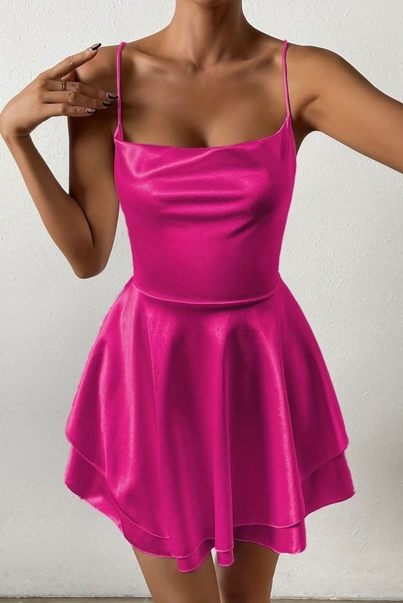 Women's Satin Ruffle Homecoming Dress | Lisbeth_9