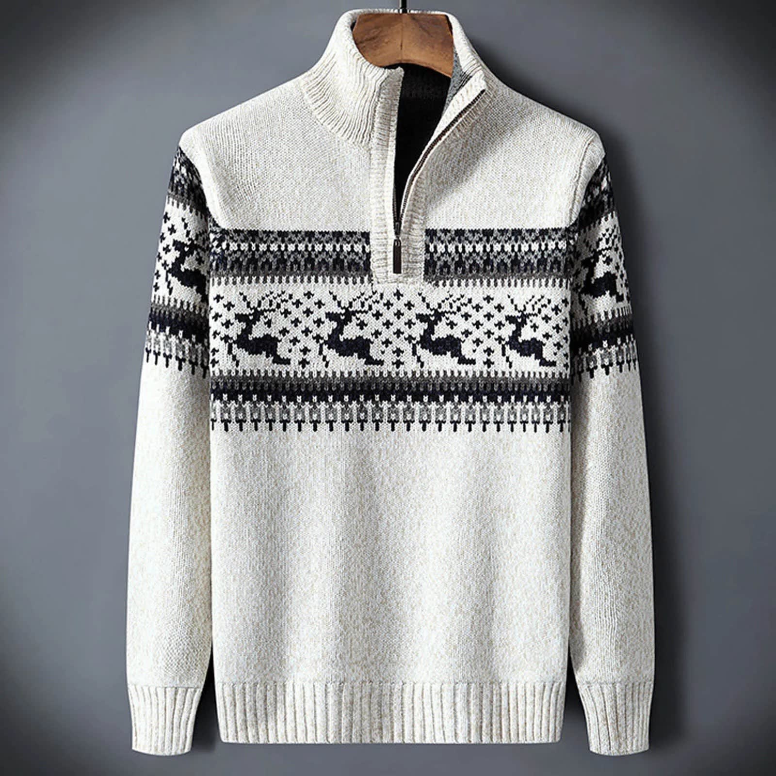 Men's Fair Isle Half Zip Jumper | Jesse_3