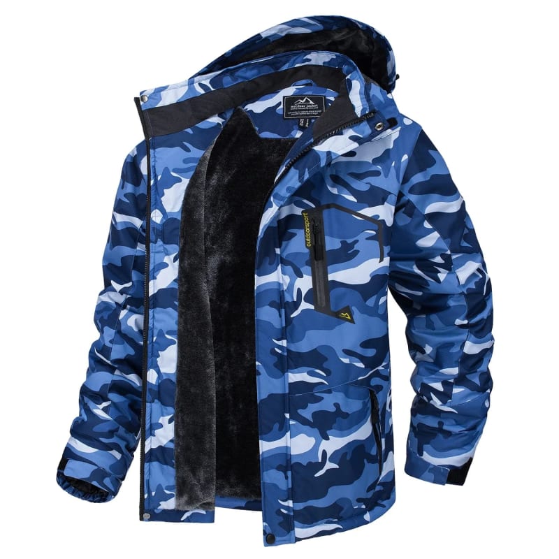 Men's Fleece Lined Ski Outfit Jacket with Removable Hood | Calvin_1