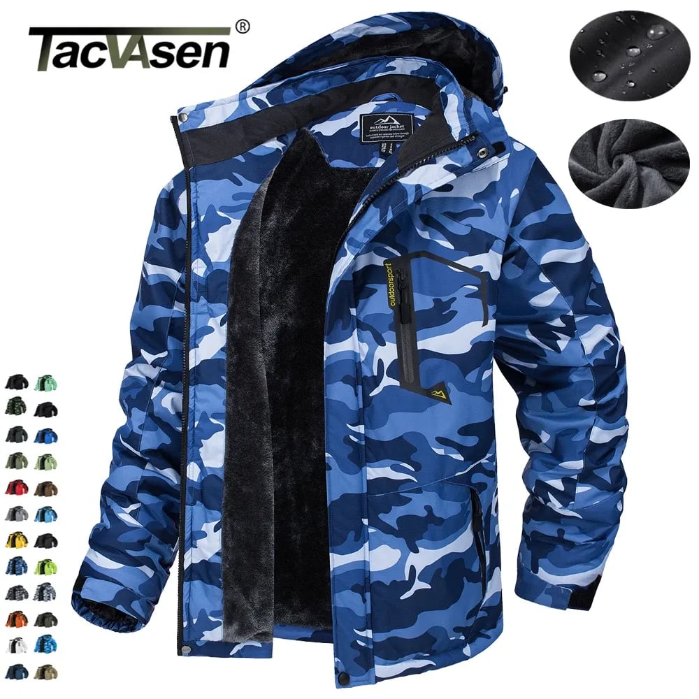 Men's Fleece Lined Ski Outfit Jacket with Removable Hood | Calvin_10