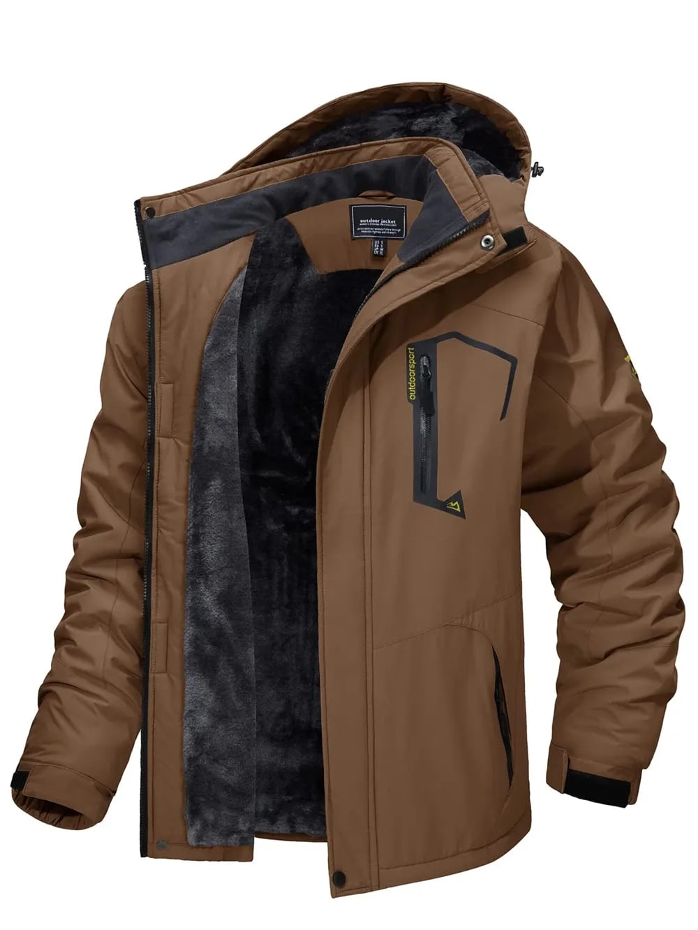 Men's Fleece Lined Ski Outfit Jacket with Removable Hood | Calvin_2