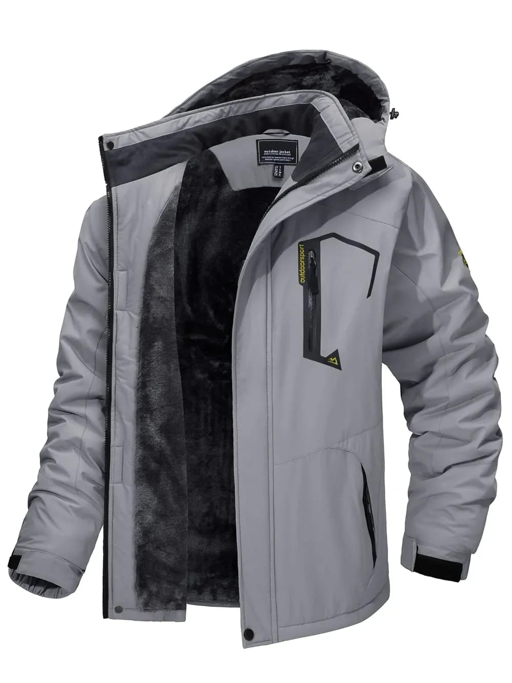 Men's Fleece Lined Ski Outfit Jacket with Removable Hood | Calvin_5