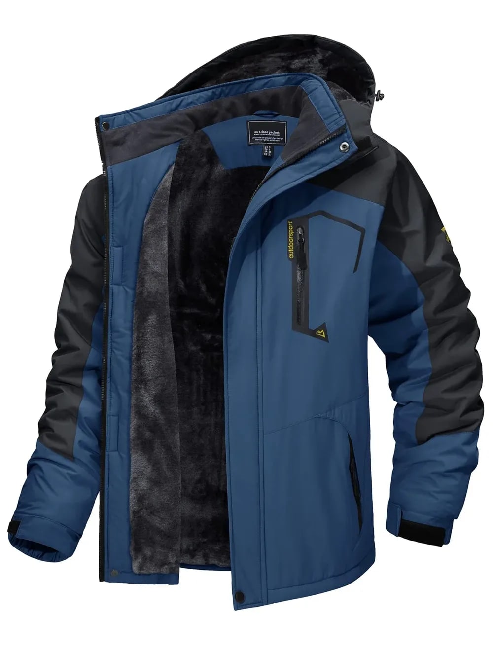 Men's Fleece Lined Ski Outfit Jacket with Removable Hood | Calvin_6