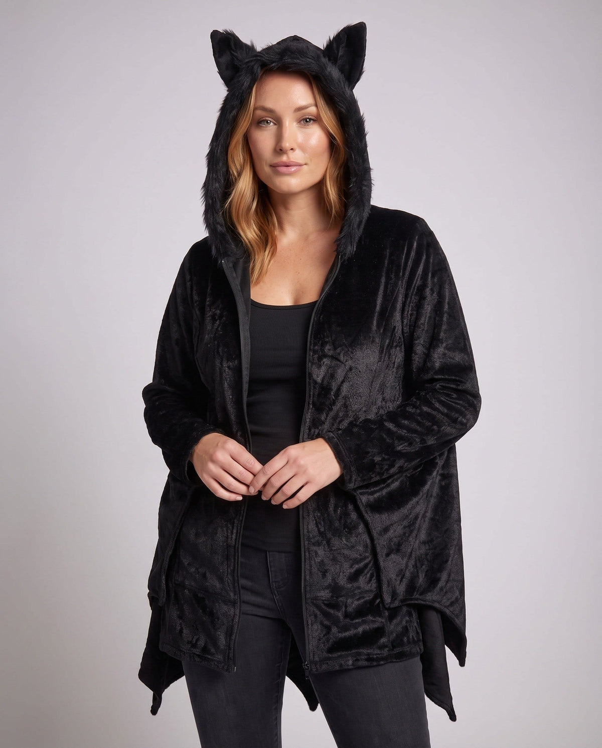 Women's Hooded Bat Wing Costume Jacket | Carys_2