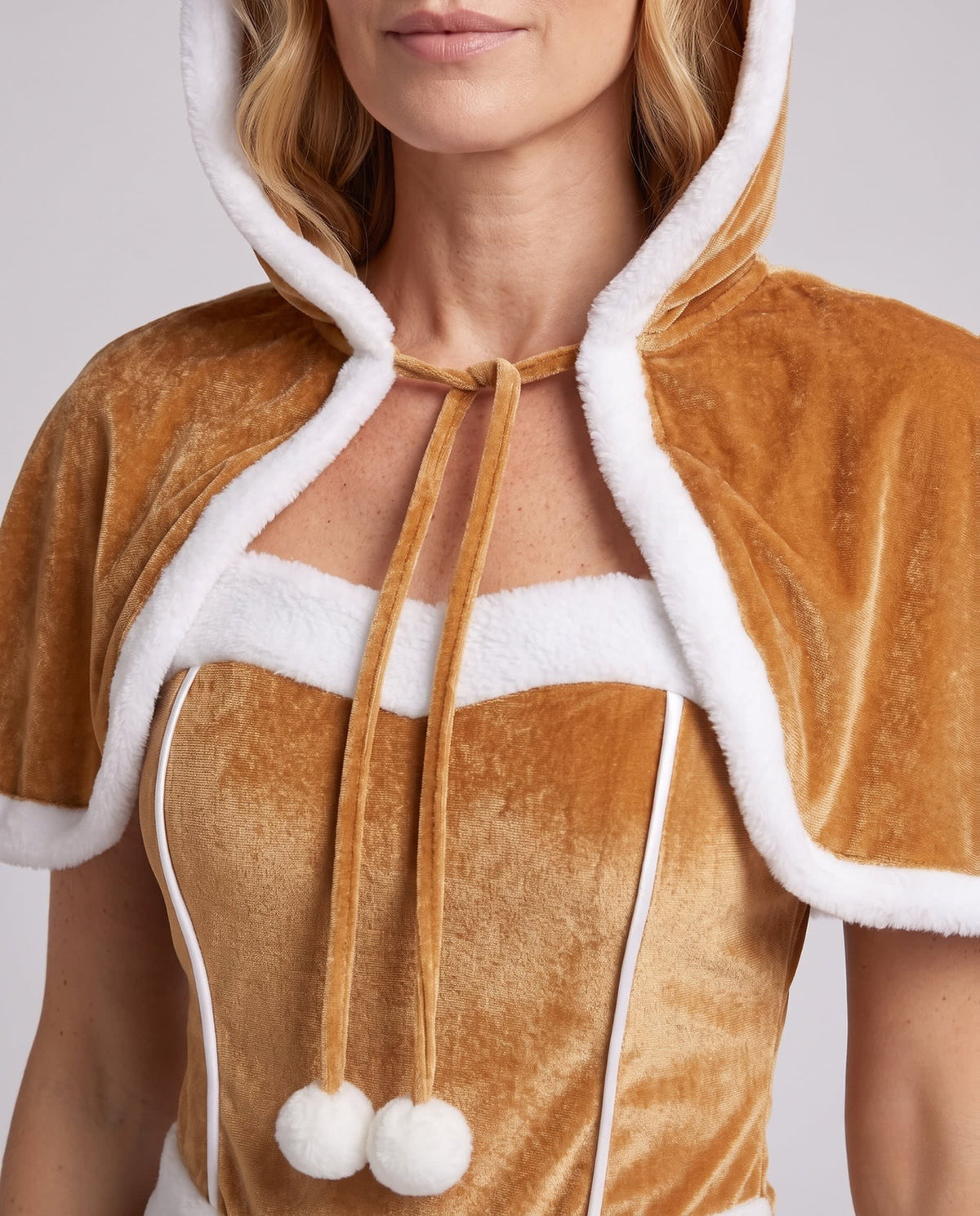 Women's Velvet Hooded Deer Costume Dress | Primrose_2