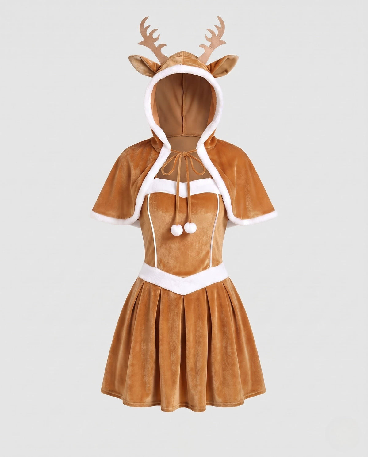 Women's Velvet Hooded Deer Costume Dress | Primrose_5
