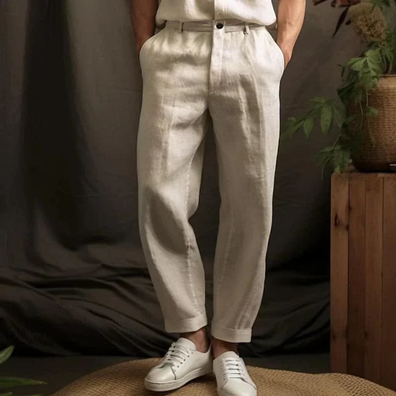 Men's Linen Tapered Trousers | Zachary_1