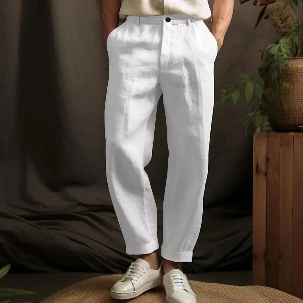 Men's Linen Tapered Trousers | Zachary_2