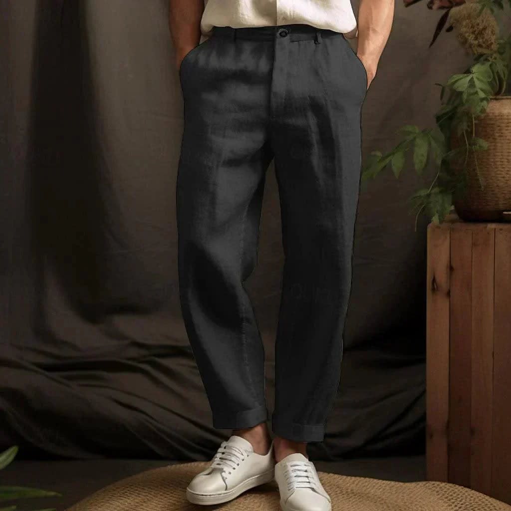 Men's Linen Tapered Trousers | Zachary_3