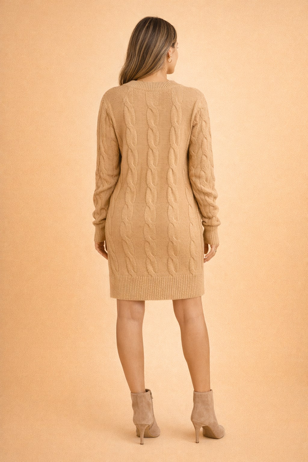 Women's Cable Knit Jumper Dress For Fall | Olivia Lane_6