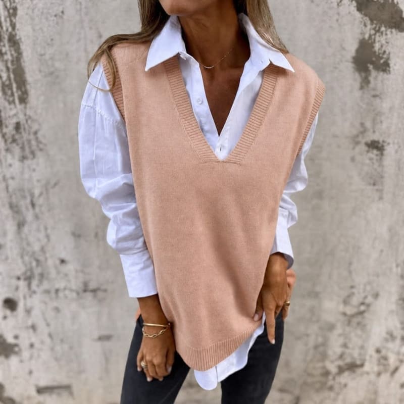 Women's Oversized Knit Vest | Rhona_1
