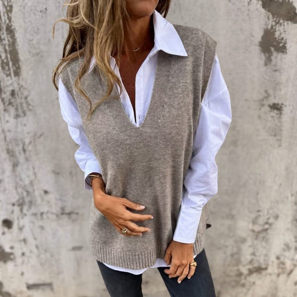 Women's Oversized Knit Vest | Rhona_2