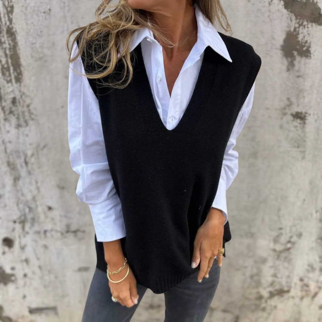 Women's Oversized Knit Vest | Rhona_4