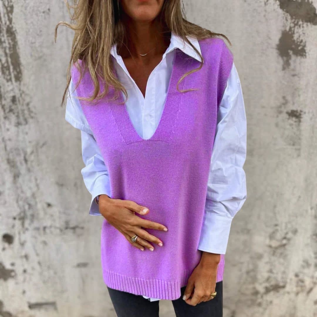 Women's Oversized Knit Vest | Rhona_5