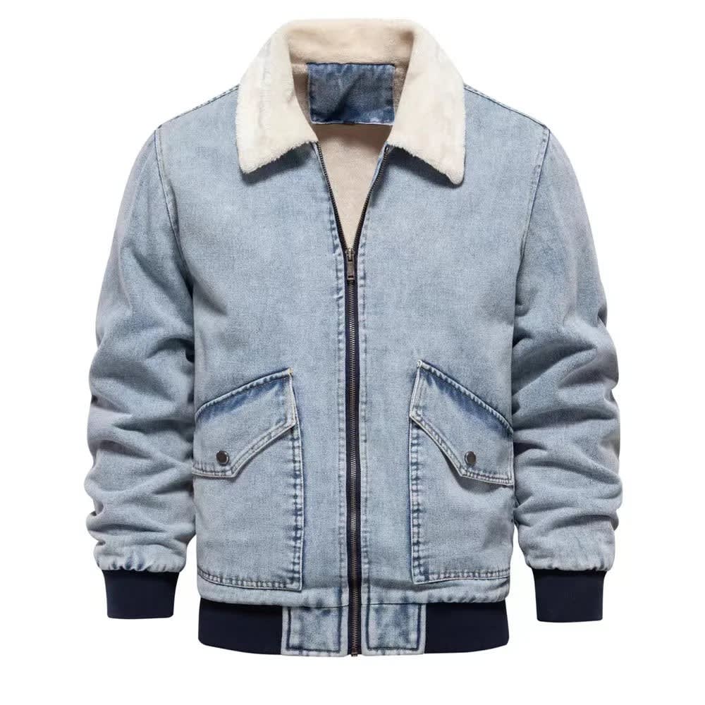 Men's Sherpa Lined Denim Trucker Jacket | Reuben_3