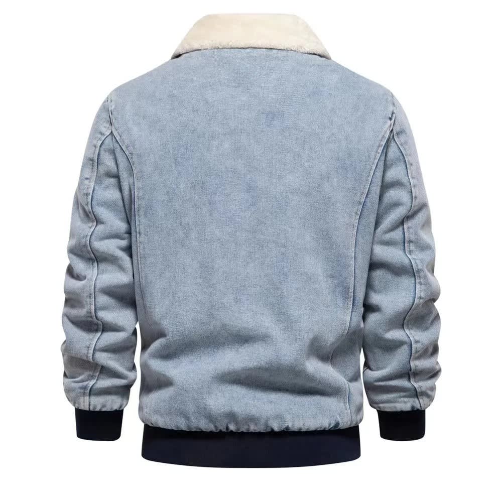 Men's Sherpa Lined Denim Trucker Jacket | Reuben_5