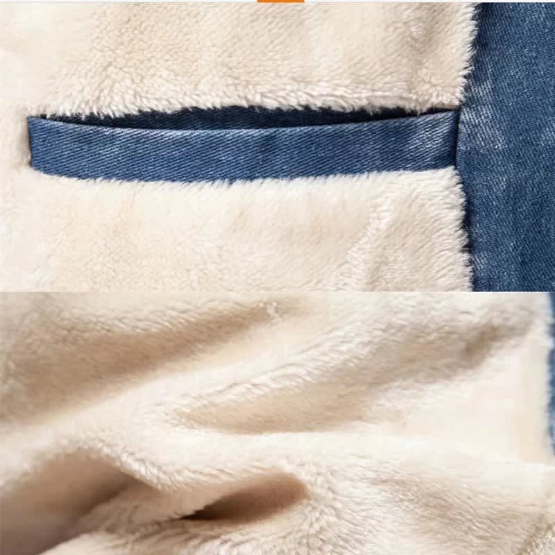 Men's Sherpa Lined Denim Trucker Jacket | Reuben_6